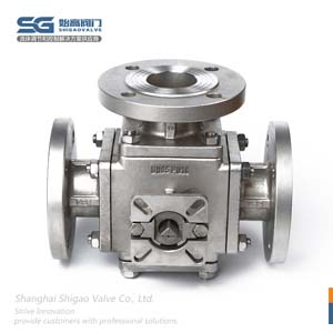 高平臺三通法蘭球閥圖1