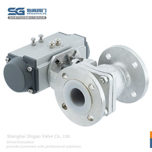 304氣動(dòng)不銹鋼襯氟球閥