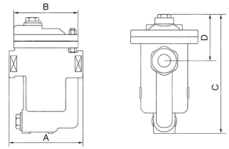 881倒置桶式蒸汽疏水閥尺寸圖