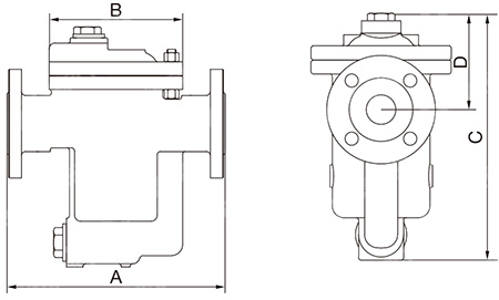 881F倒置桶式蒸汽疏水閥尺寸圖