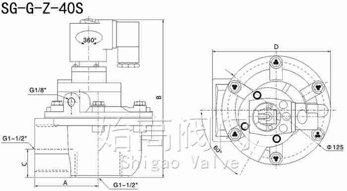 SG-G-Z-40S��ԭ��ֱ��ʽ�}�_�y�ߴ�