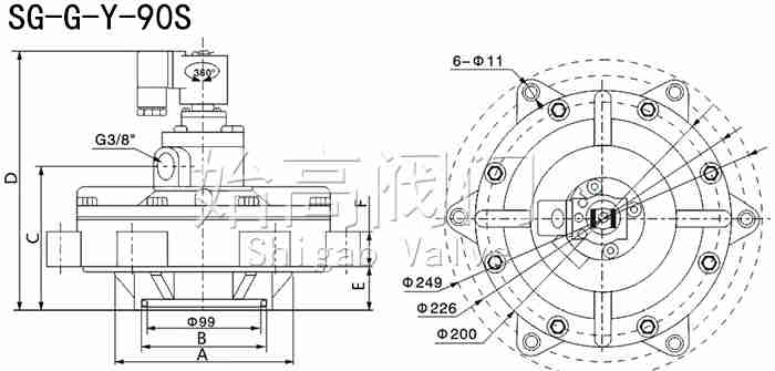 SG-G-Z-90S��ԭ���͛]ʽ�}�_�y�ߴ�
