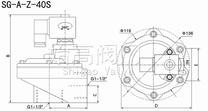 SG-A-Z-40Sֱ��ʽ�}�_�y�ߴ�