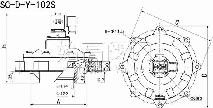 SG-D-Y-102S�������͛]ʽ�}�_�y�ߴ�