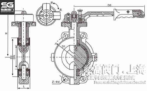 手柄對(duì)夾襯氟蝶閥尺寸 手柄對(duì)夾襯氟蝶閥尺寸