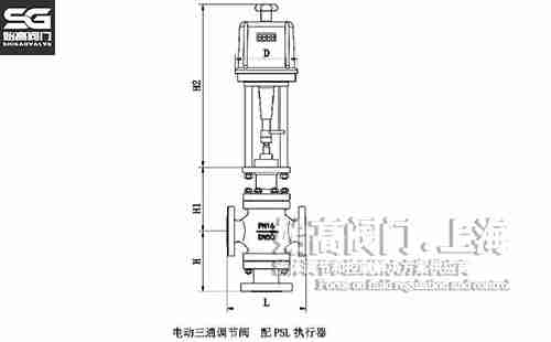 電子式電動(dòng)三通調(diào)節(jié)閥尺寸圖 電子式電動(dòng)三通調(diào)節(jié)閥尺寸圖